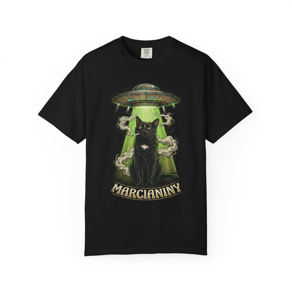 Marcianity Cat UFO T-Shirt — Alien Abduction Graphic Tee